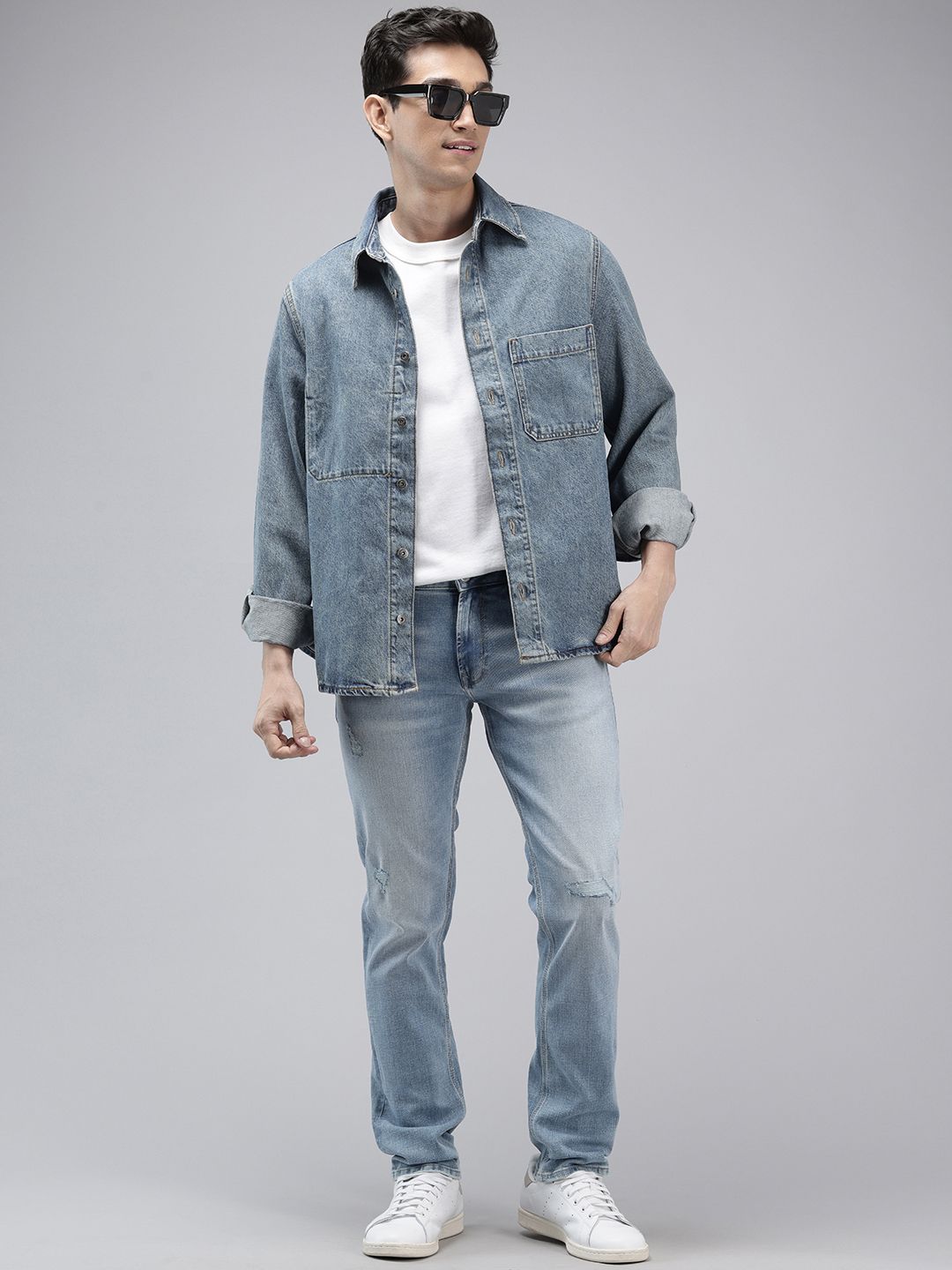 SPYKAR Men Rovers Mildly Distressed Heavy Fade Stretchable Jeans