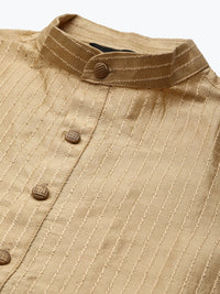 SOJANYA Kurta Emas & Merah Lelaki dengan Jaket Churidar & Nehru