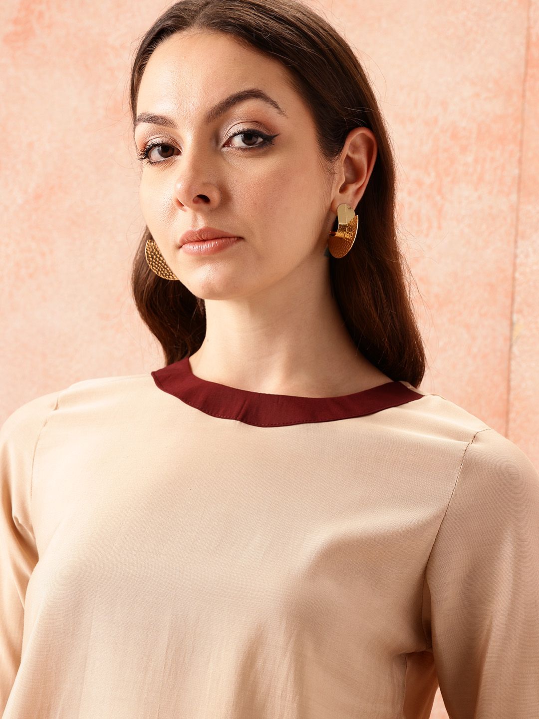 all about you Contrast Neck Ethnic Co-Ords