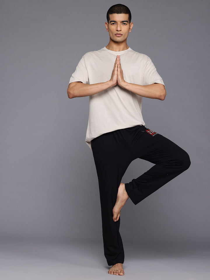 HRX by Hrithik Roshan Typography Print Pure Cotton Relaxed Yoga T-shirt