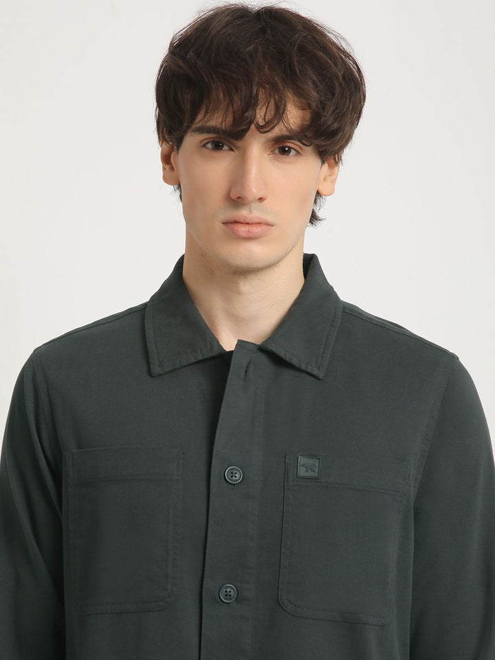 THE BEAR HOUSE Men Pure Cotton Solid Regular Fit Casual Shirt