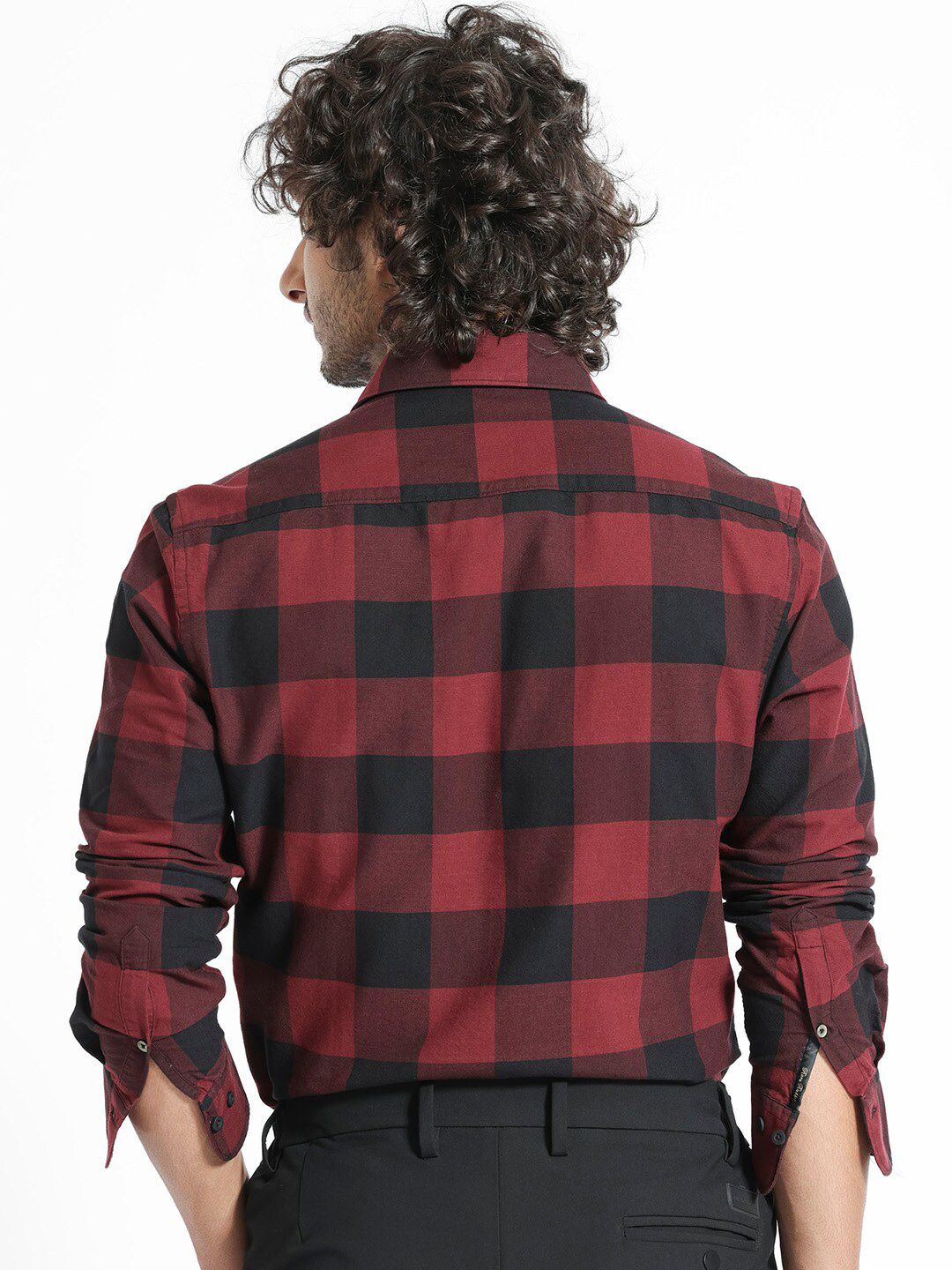 RARE RABBIT Men Byre Slim Fit Checked Cotton Shirt