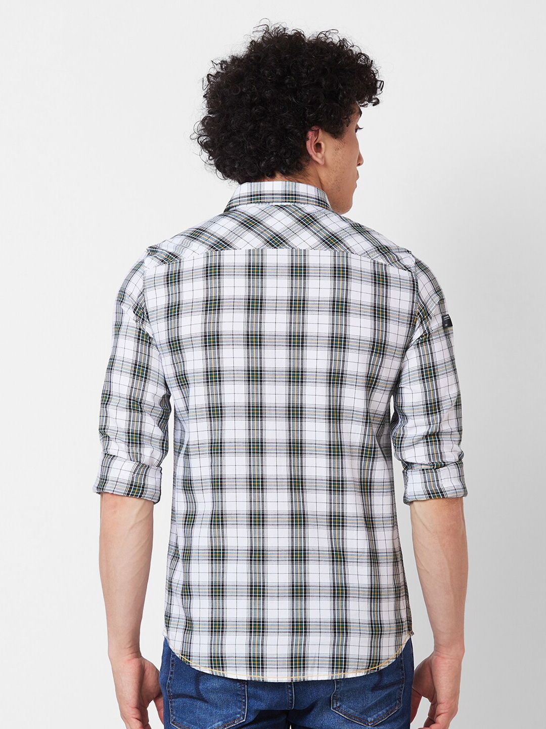 SPYKAR Long Sleeves Regular Fit Cotton Opaque Checked Casual Shirt