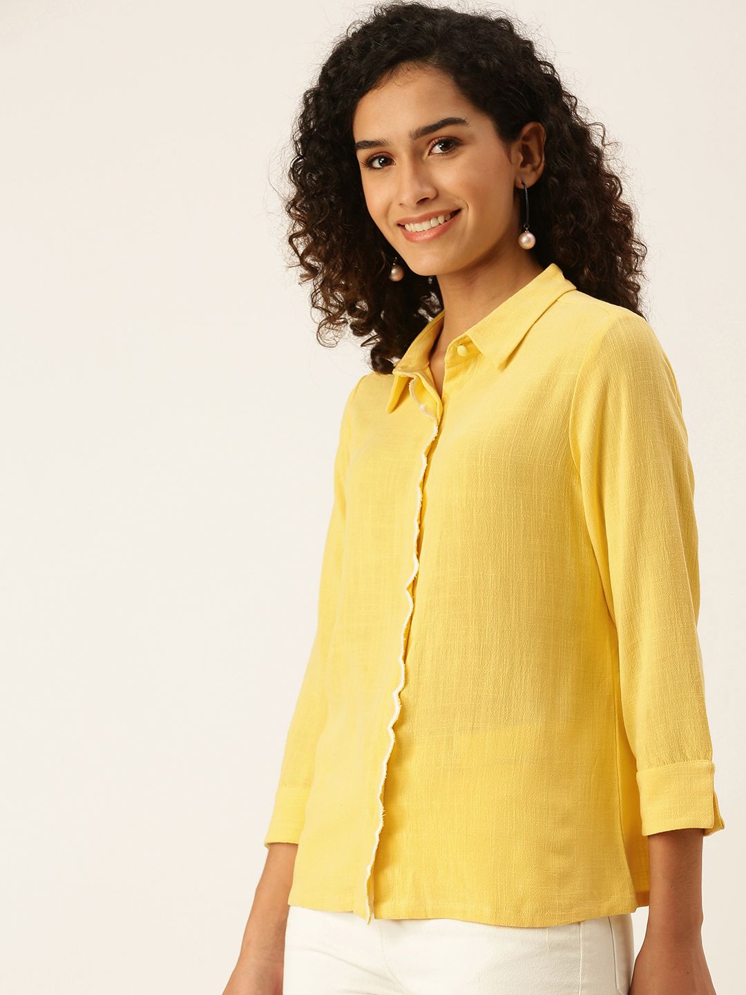 AND Women Yellow Regular Top