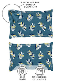 Story@home Arena Grey & Yellow Floral Printed 180 TC Queen Bedsheet & 2 Pillow Covers