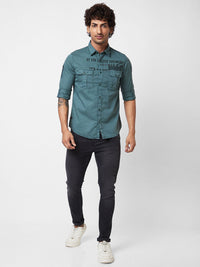 SPYKAR Typography Printed Cotton Casual Shirt