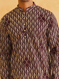 SOJANYA Ethnic Motifs Embroidered Thread Work Detailed Pure Cotton Kurta With Pyjamas