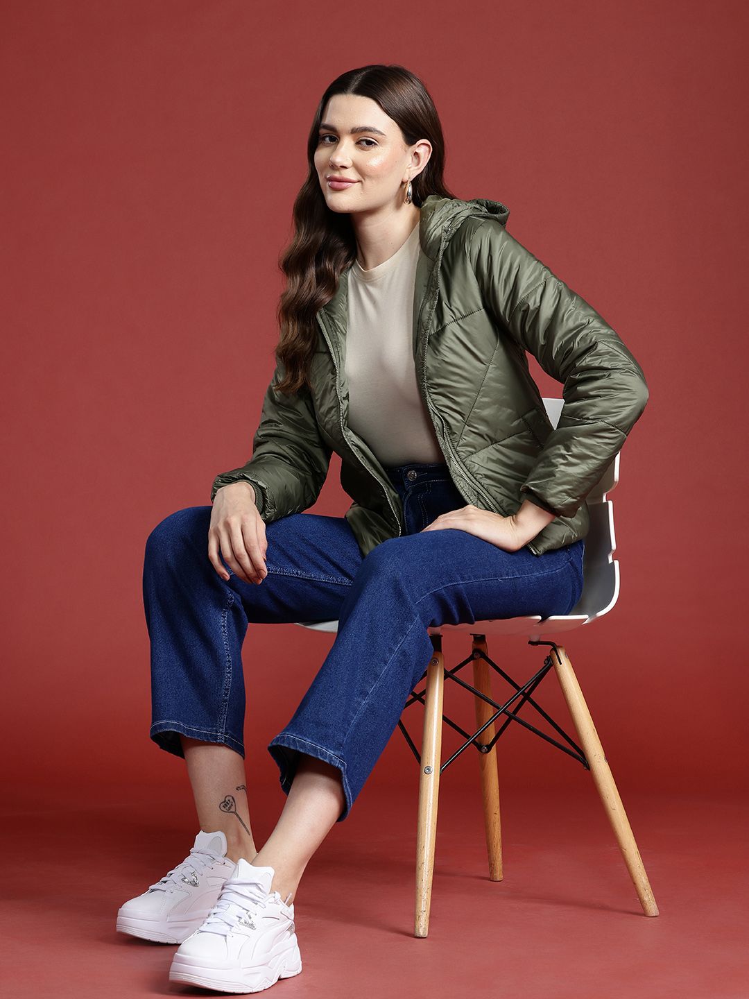 all about you Military inspired Hooded Padded Jacket
