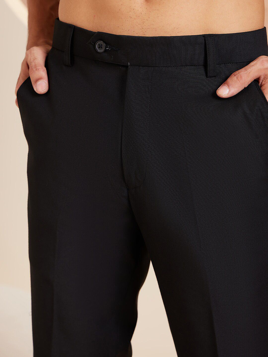DENNISON Men Smart Tapered Fit Easy Wash Formal Trousers