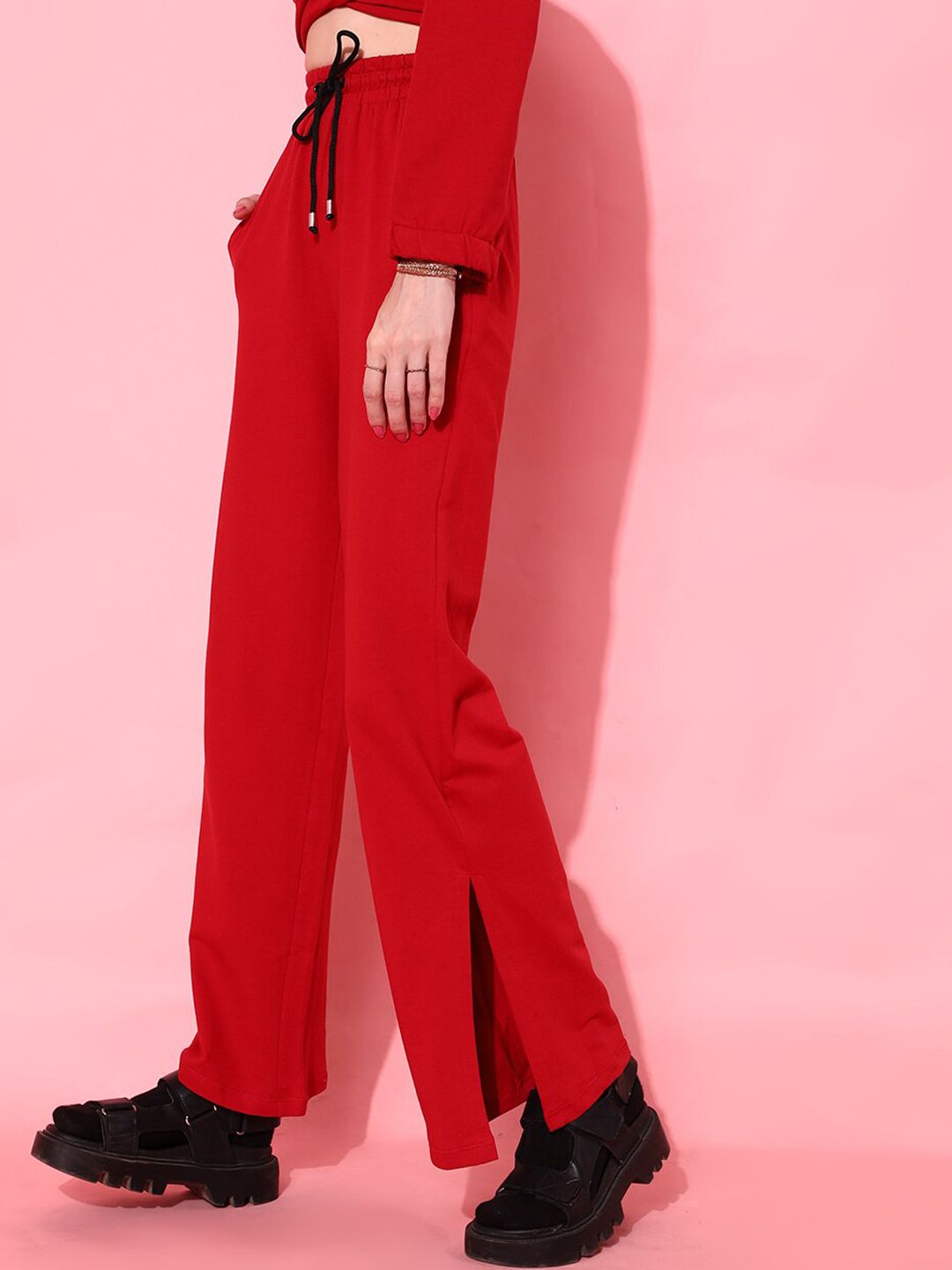 STREET 9 BASICS Women Red Solid Trousers