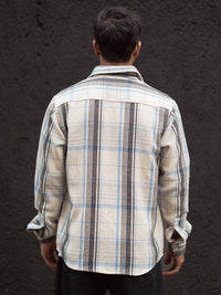 Powerlook Men Spread Collar Tartan Checked Cotton Casual Shirt