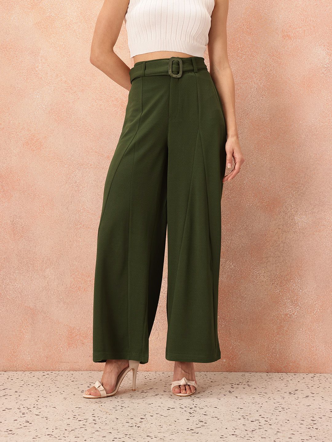 all about you Women Wide Leg Trousers with Belt