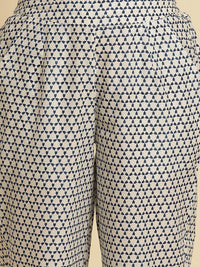 W Women Geometric Printed Cropped Cotton Ethnic Trouser