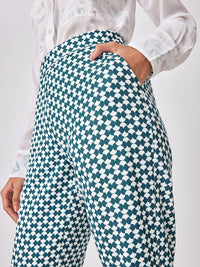 The Label Life Women Geometric Printed Relaxed Straight Leg Straight Fit Trousers
