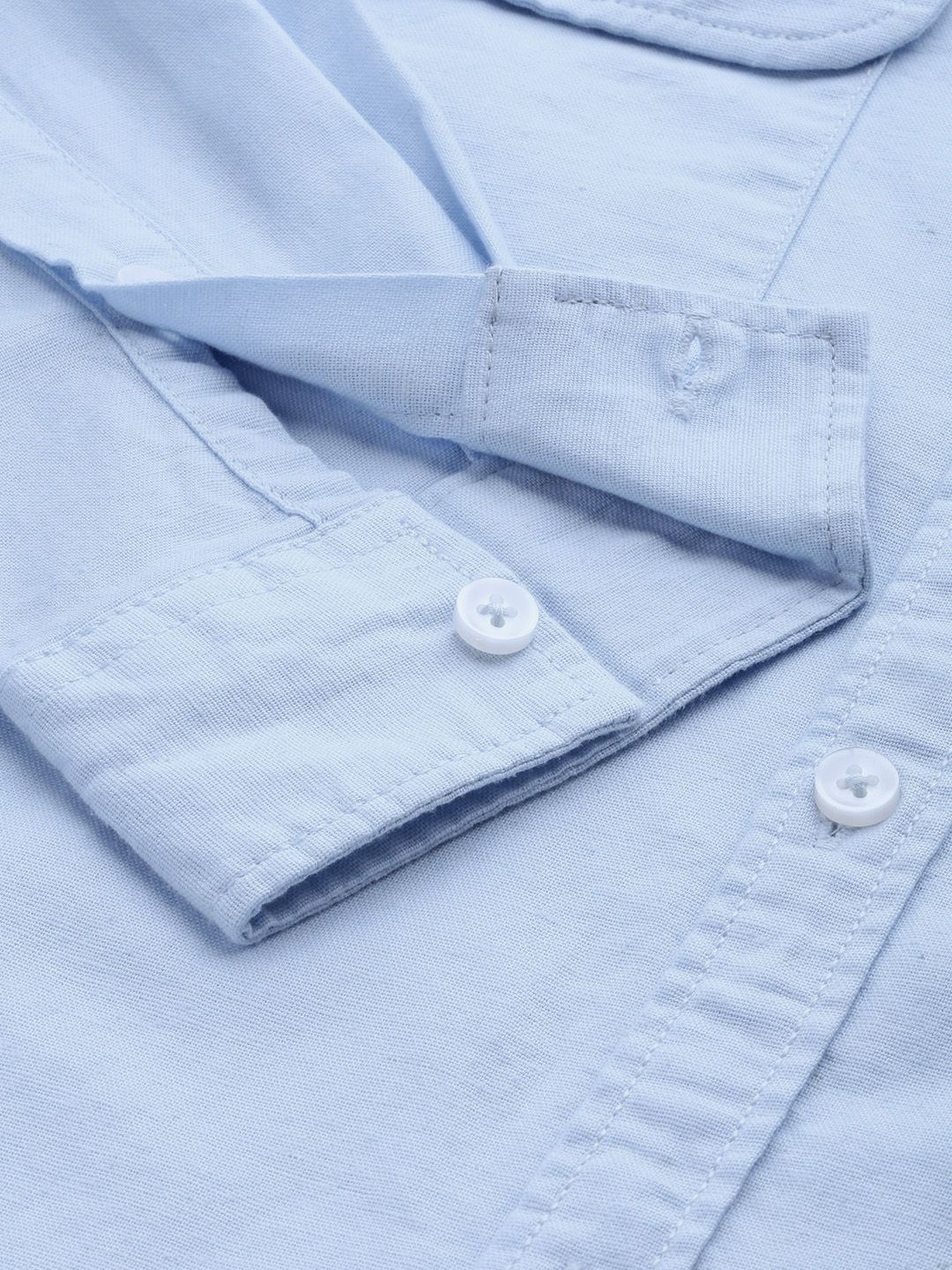 The Indian Garage Co Men Blue Solid Casual Shirt