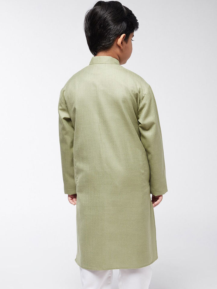 SOJANYA Boys Green Solid Kurta