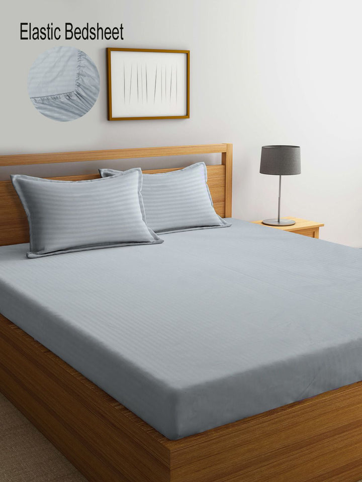 Myntra Elegant Homes Belang Kelabu 300 TC Dilengkapi Cadar Super King dengan 2 Sarung Bantal