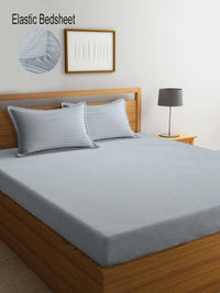 Myntra Elegant Homes Belang Kelabu 300 TC Dilengkapi Cadar Super King dengan 2 Sarung Bantal