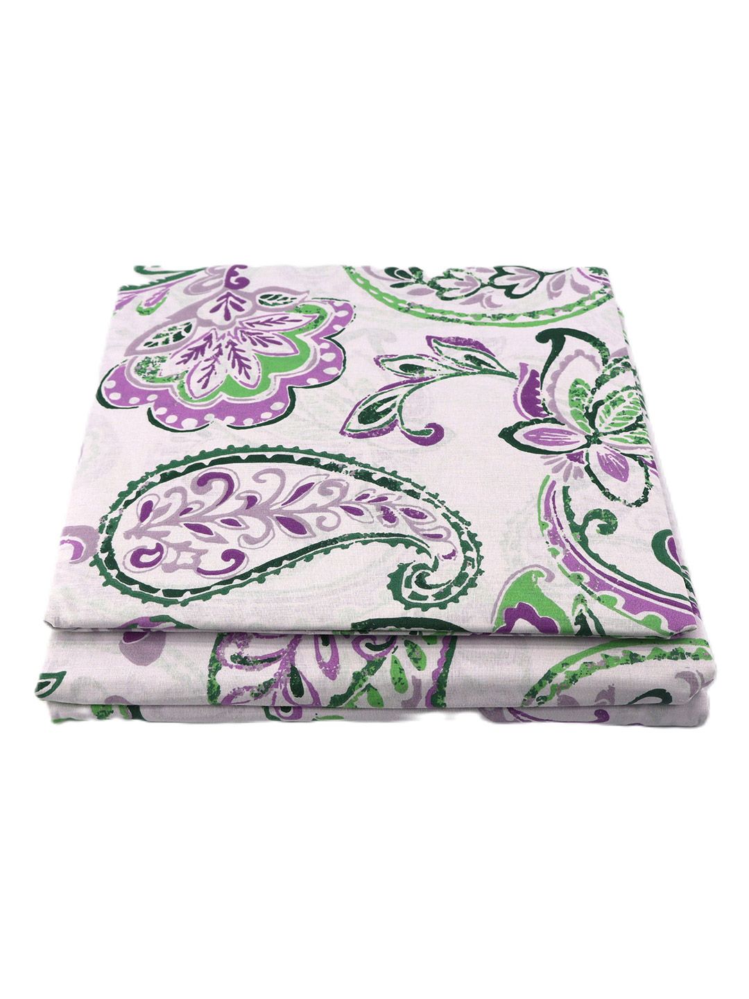 BOMBAY DYEING Purple Floral Cotton 140 TC Queen Fitted Bedsheet Set-1.52 mX1.98 m X 30 cm