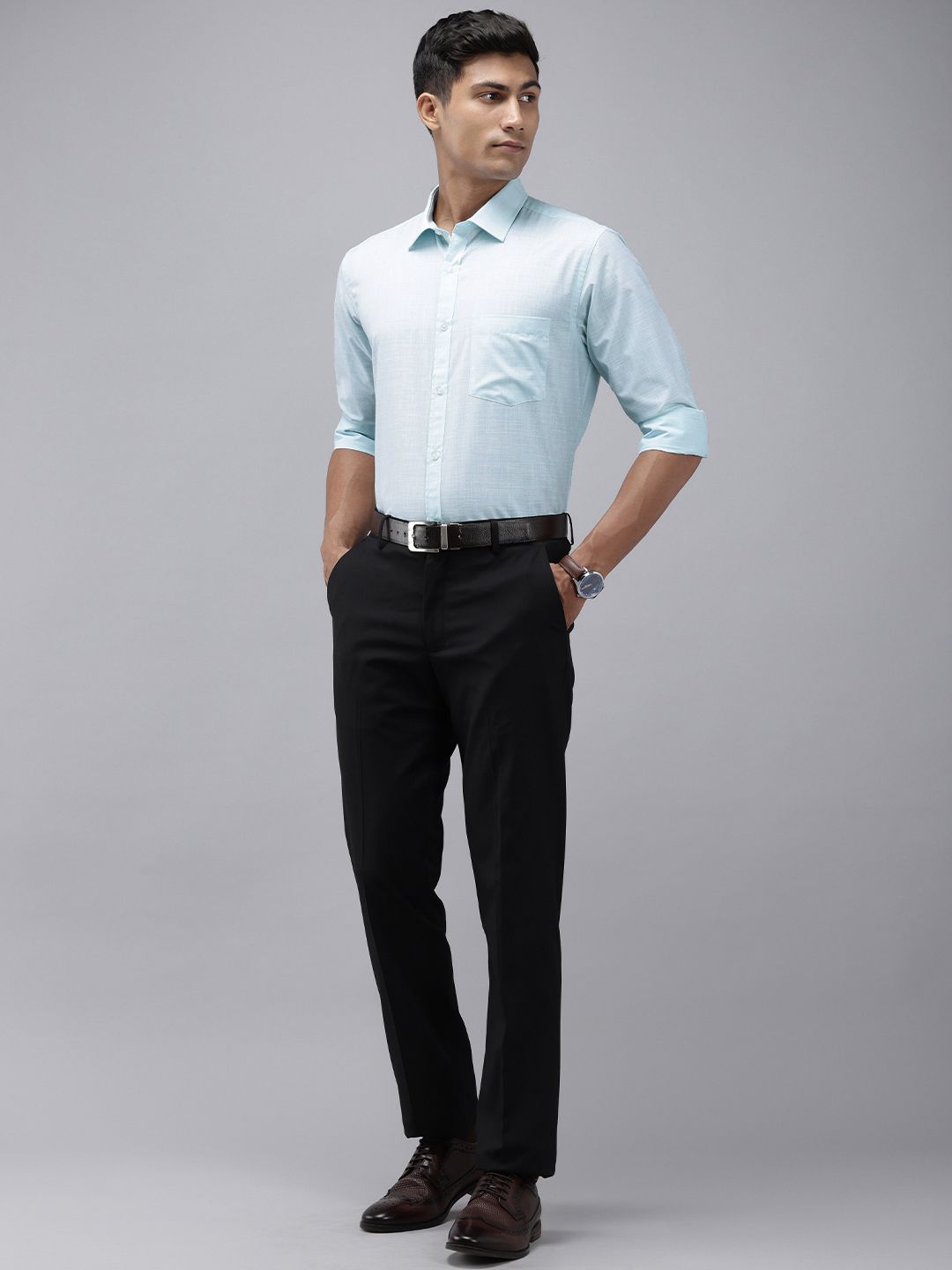 Park Avenue Reka Bentuk Self diperiksa Slim Fit Otmate Care Formal Shirt