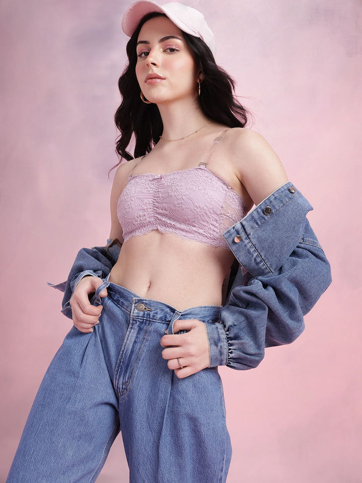 DressBerry Floral Bandeau Full Coverage Lightly Padded Bra