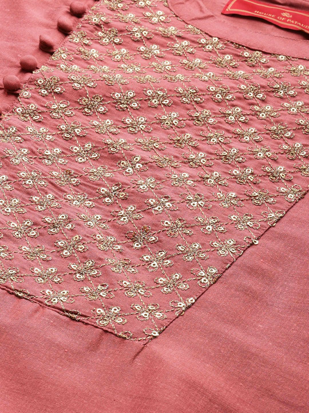 House of Pataudi Men Yoke Design Angrakha Jashn Kurta