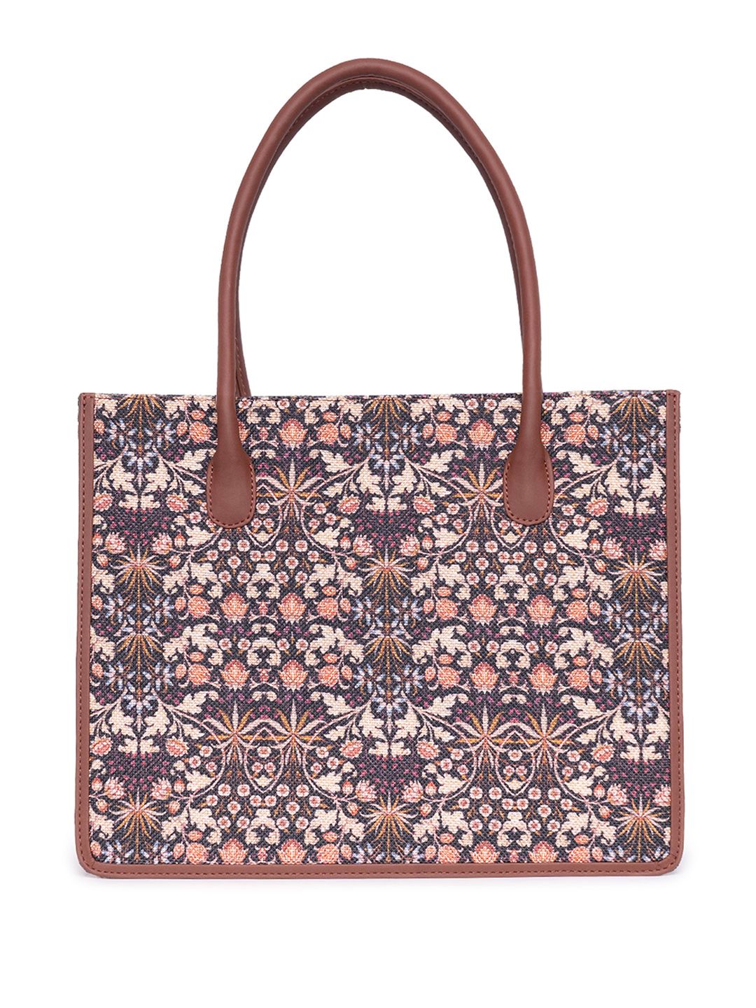 ZOUK Floral Printed Structured Handheld Bag