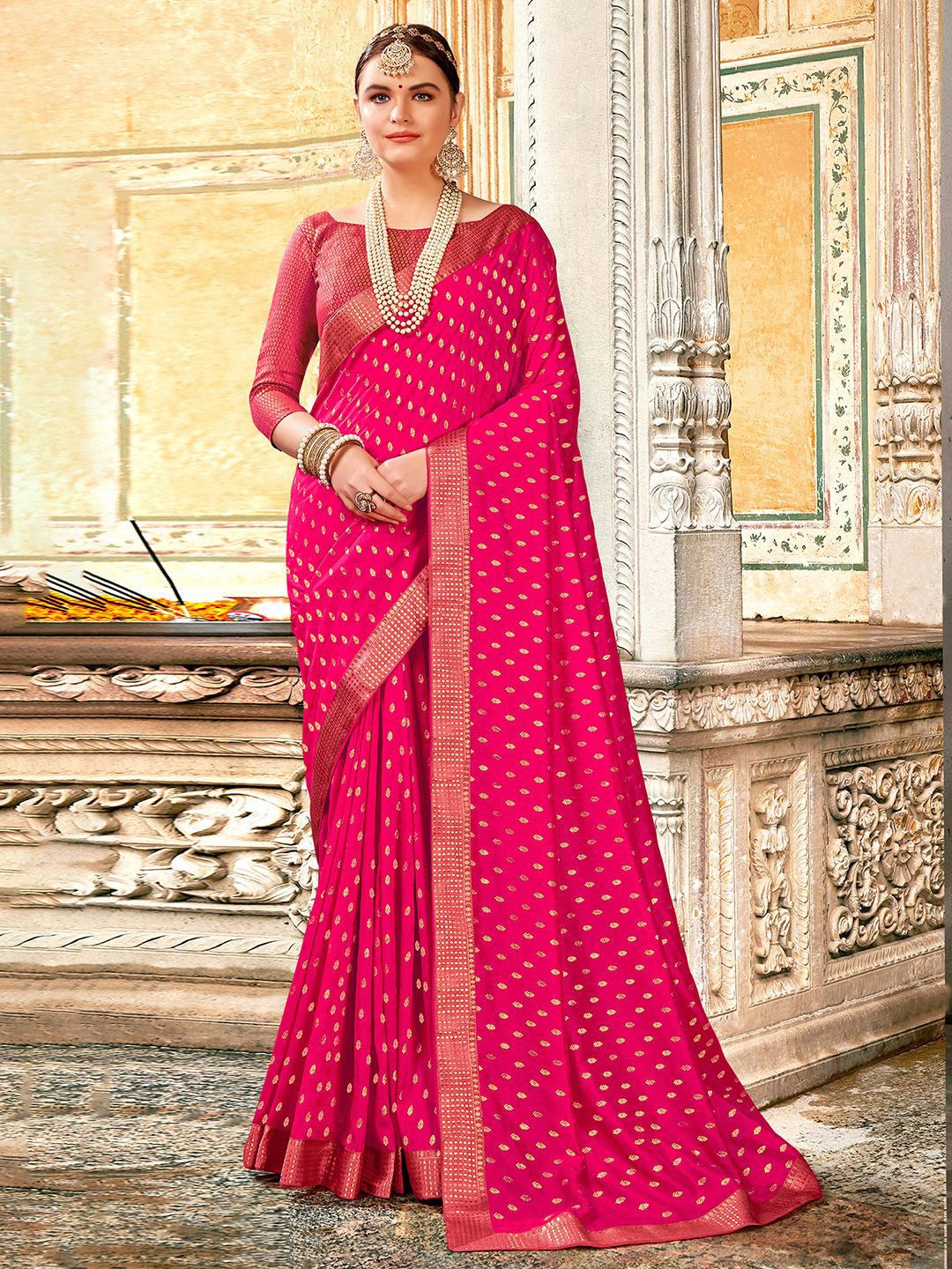 Saree mall Ethnic Motifs Zari Sarees