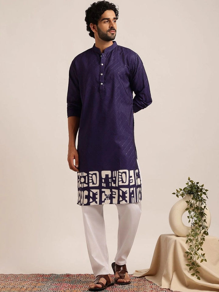 Anouk Men Geometric Printed Indie Prints Kurta
