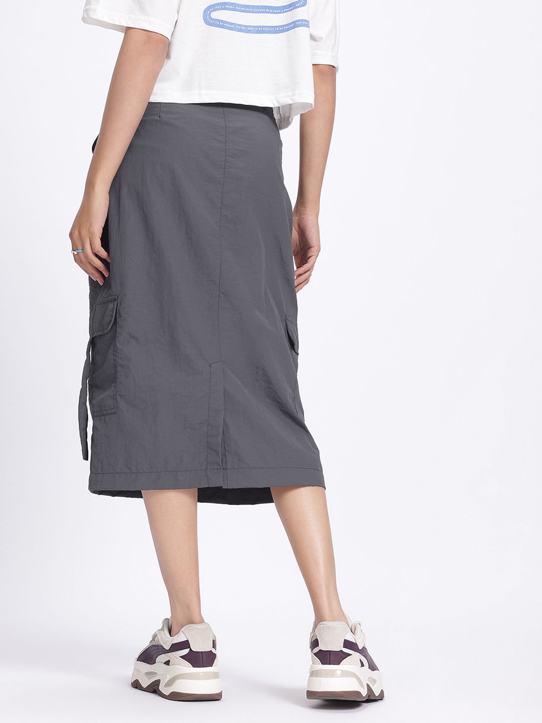 DressBerry Functional Fashion Cargo Style Midi Straight Skirt