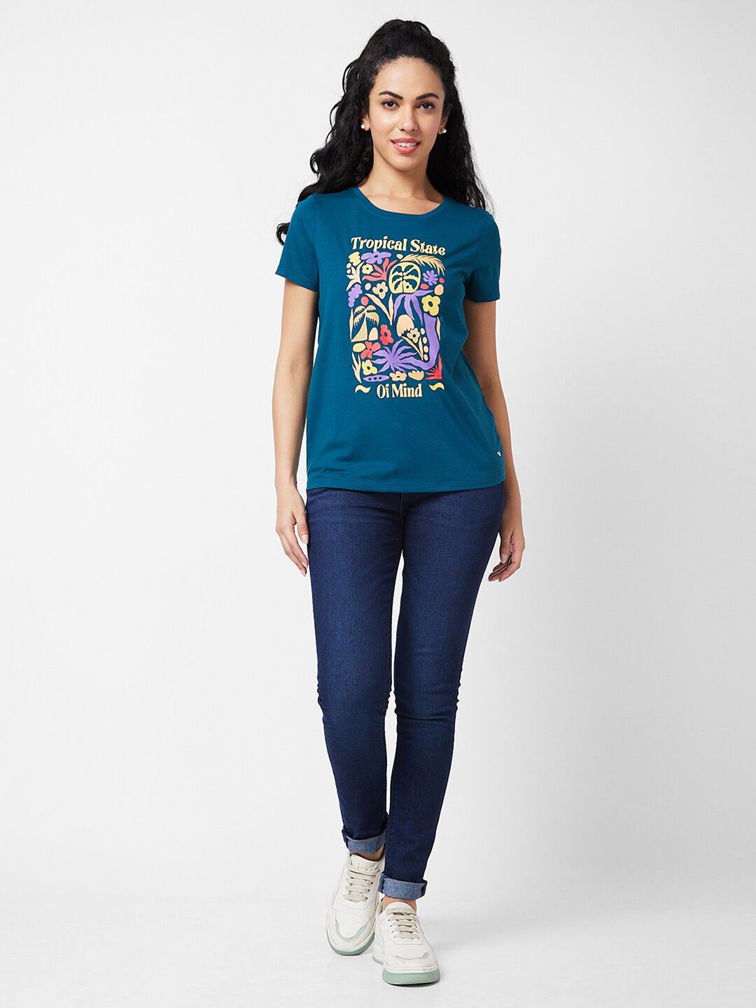 SPYKAR Round Neck Printed Ethnic T-shirt