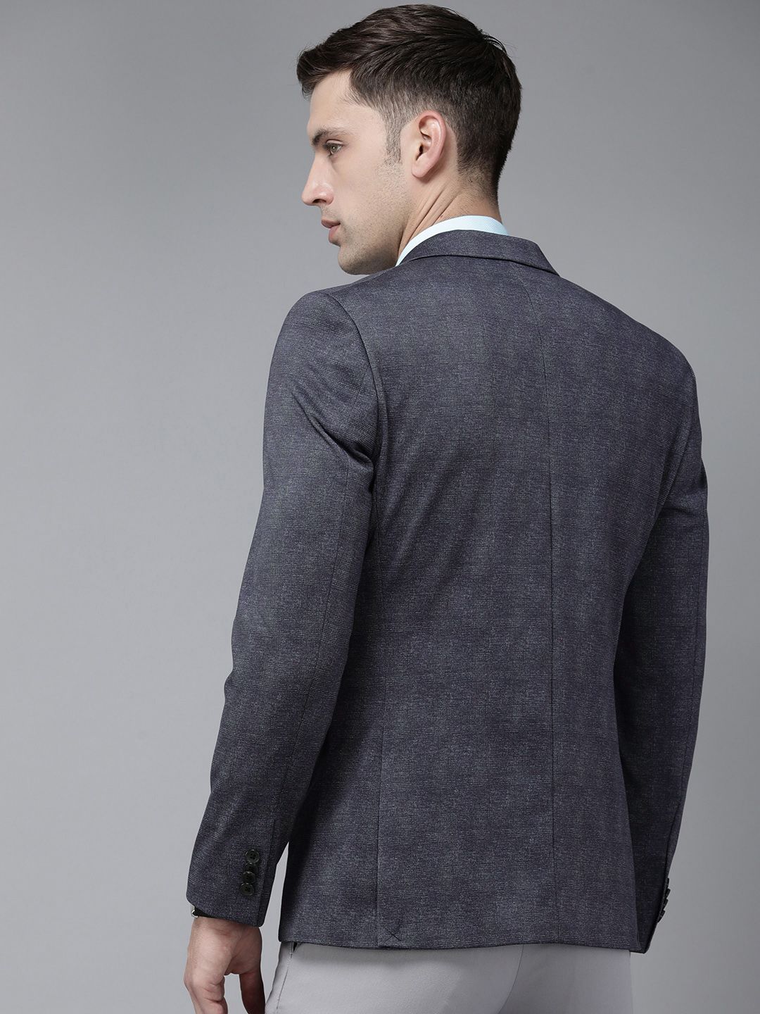 Park Avenue Self Design Regular Fit Single-Breasted Formal Blazer