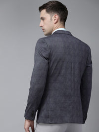 Park Avenue Self Design Regular Fit Single-Breasted Formal Blazer