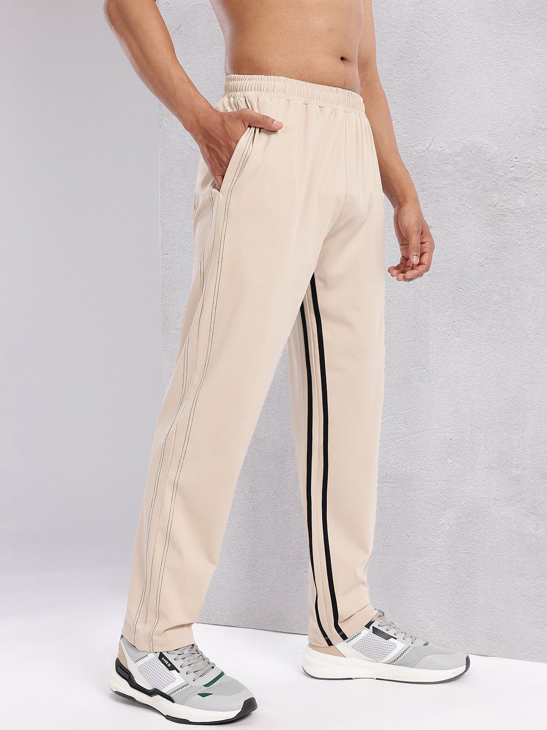 HRX by Hrithik Roshan Men Striped Detail Training Track Pants