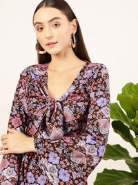 STREET 9 Floral Printed Tie Up Neck Jumpsuit
