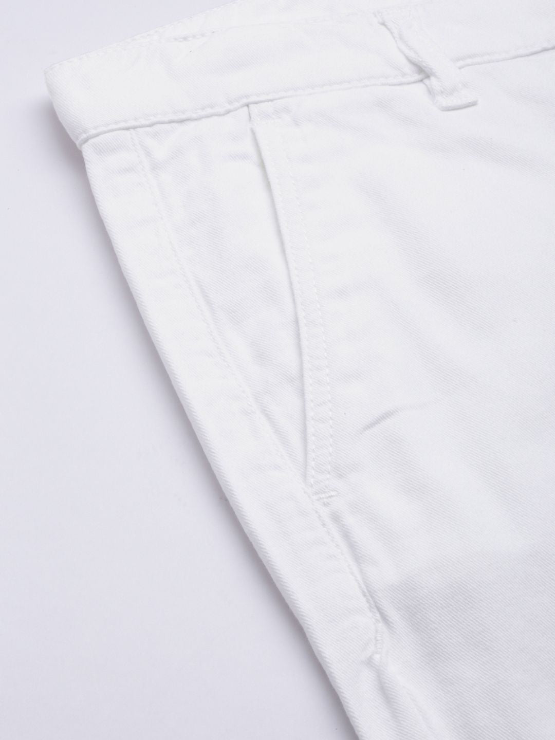 The Indian Garage Co Men White Slim Fit Cotton Chino Shorts