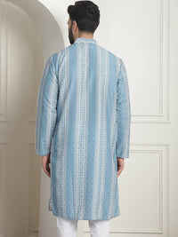 SOJANYA Printed Mandarin Collar Long Sleeves Straight Kurta