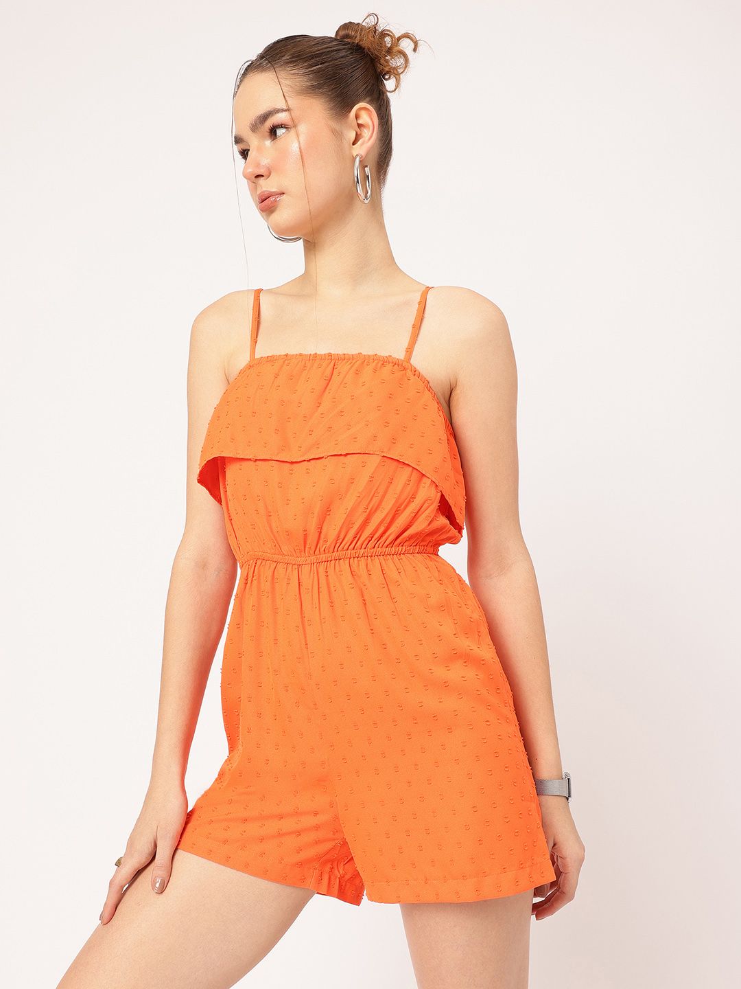DressBerry Sunny Side-Up Dobby Weave Strappy Playsuit