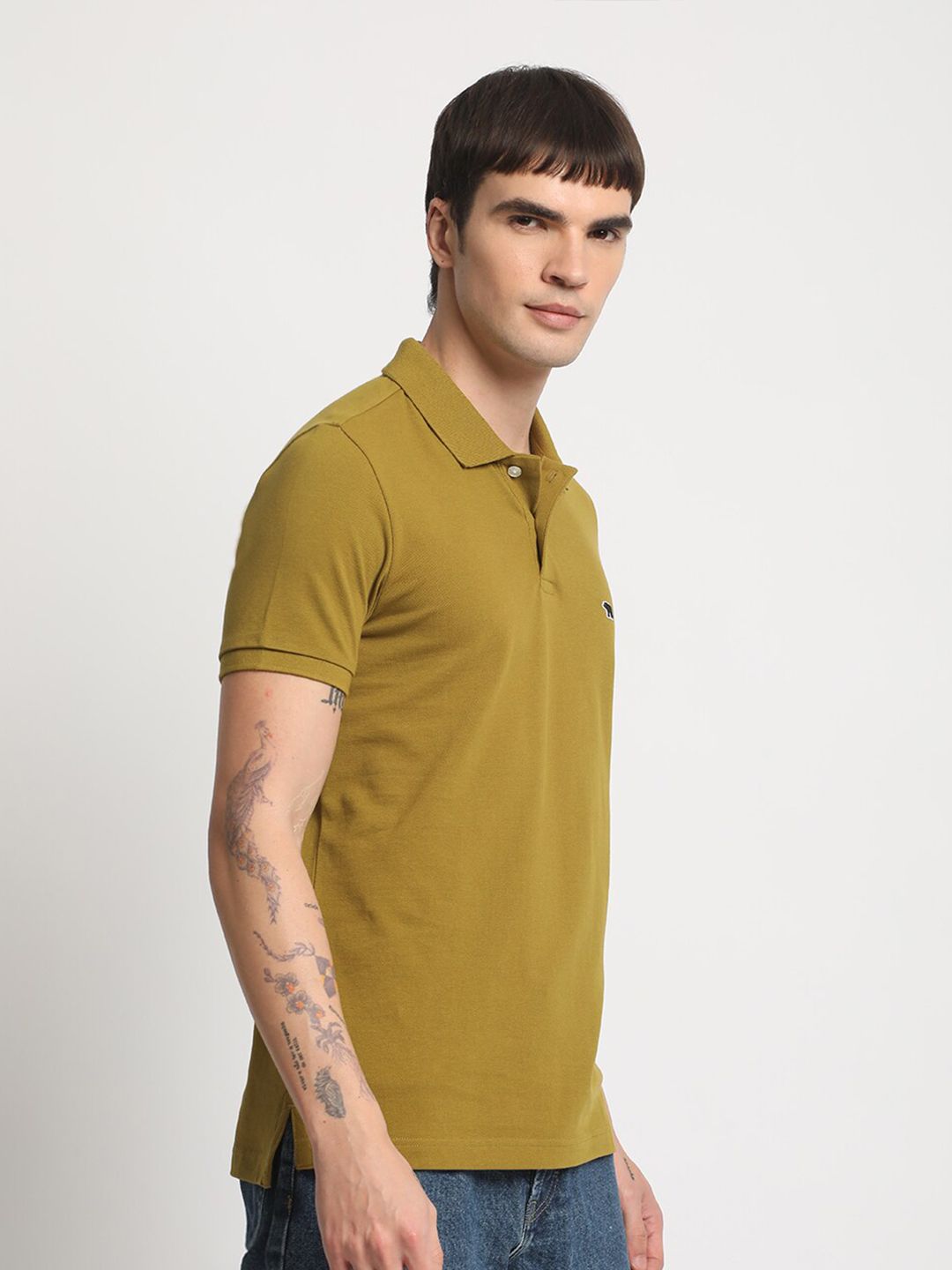 THE BEAR HOUSE Polo Collar Slim Fit Pure Cotton T-shirt