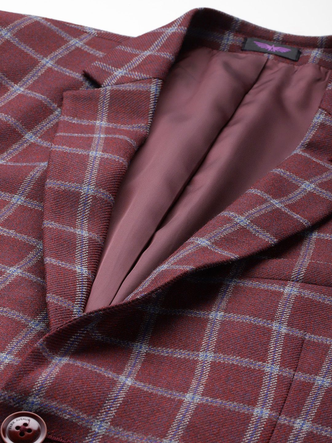 Park Avenue Single-Breasted Checked Semiformal Blazer