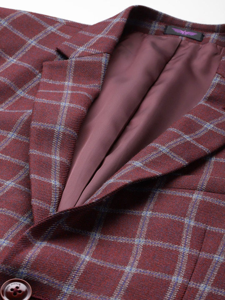 Park Avenue Single-Breasted Checked Semiformal Blazer