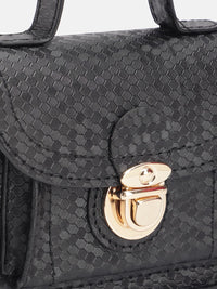 DressBerry Textured Structured Satchel Bag