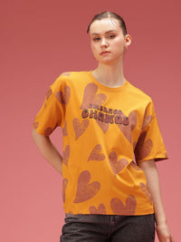 DressBerry Typography Printed Drop-Shoulder Sleeves Relaxed Fit Pure Cotton T-shirt