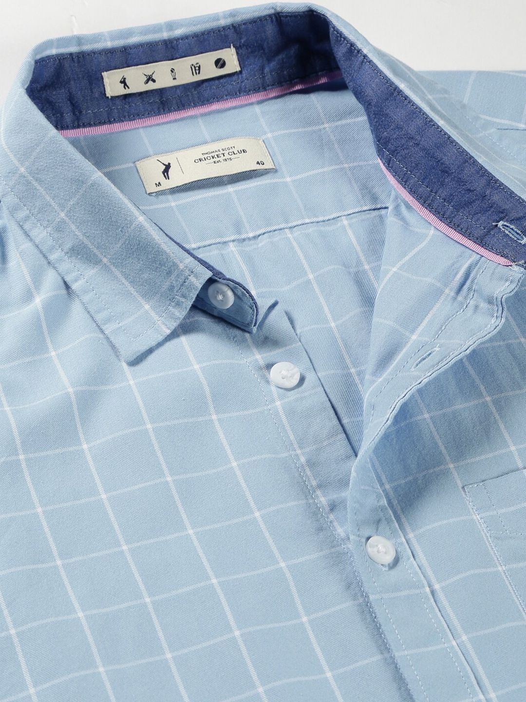 Thomas Scott Windowpane Checks Classic Slim Fit Cotton Casual Shirt