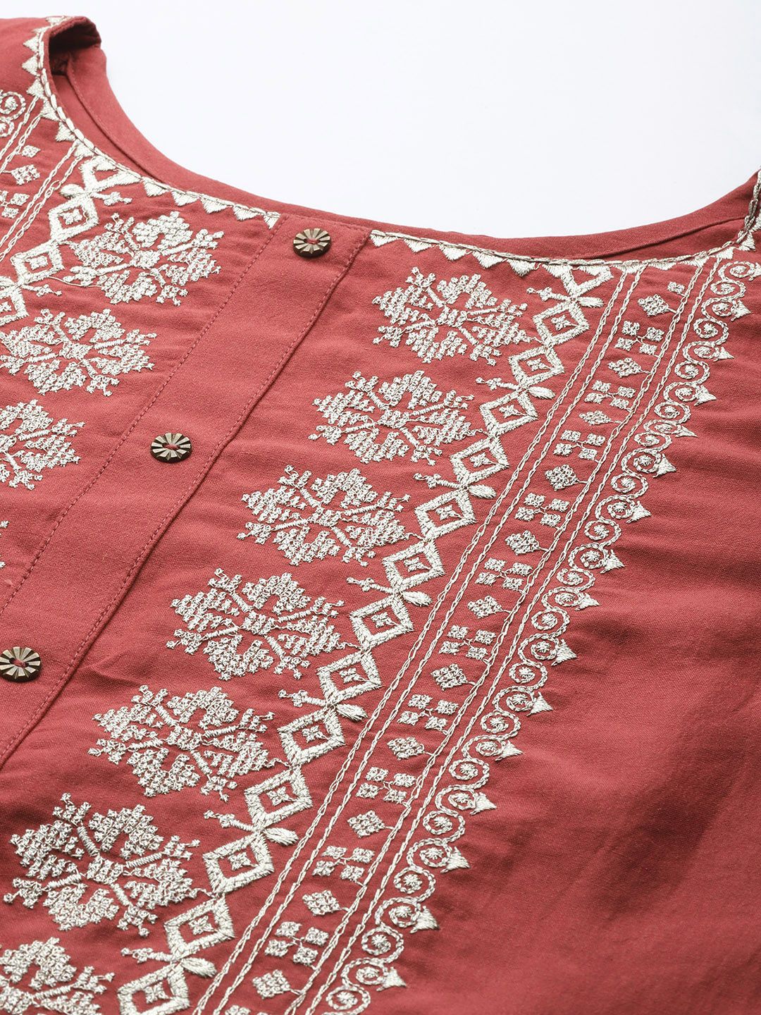 Varanga Ethnic Motifs Embroidered Thread Work Kurta With Trousers & With Dupatta