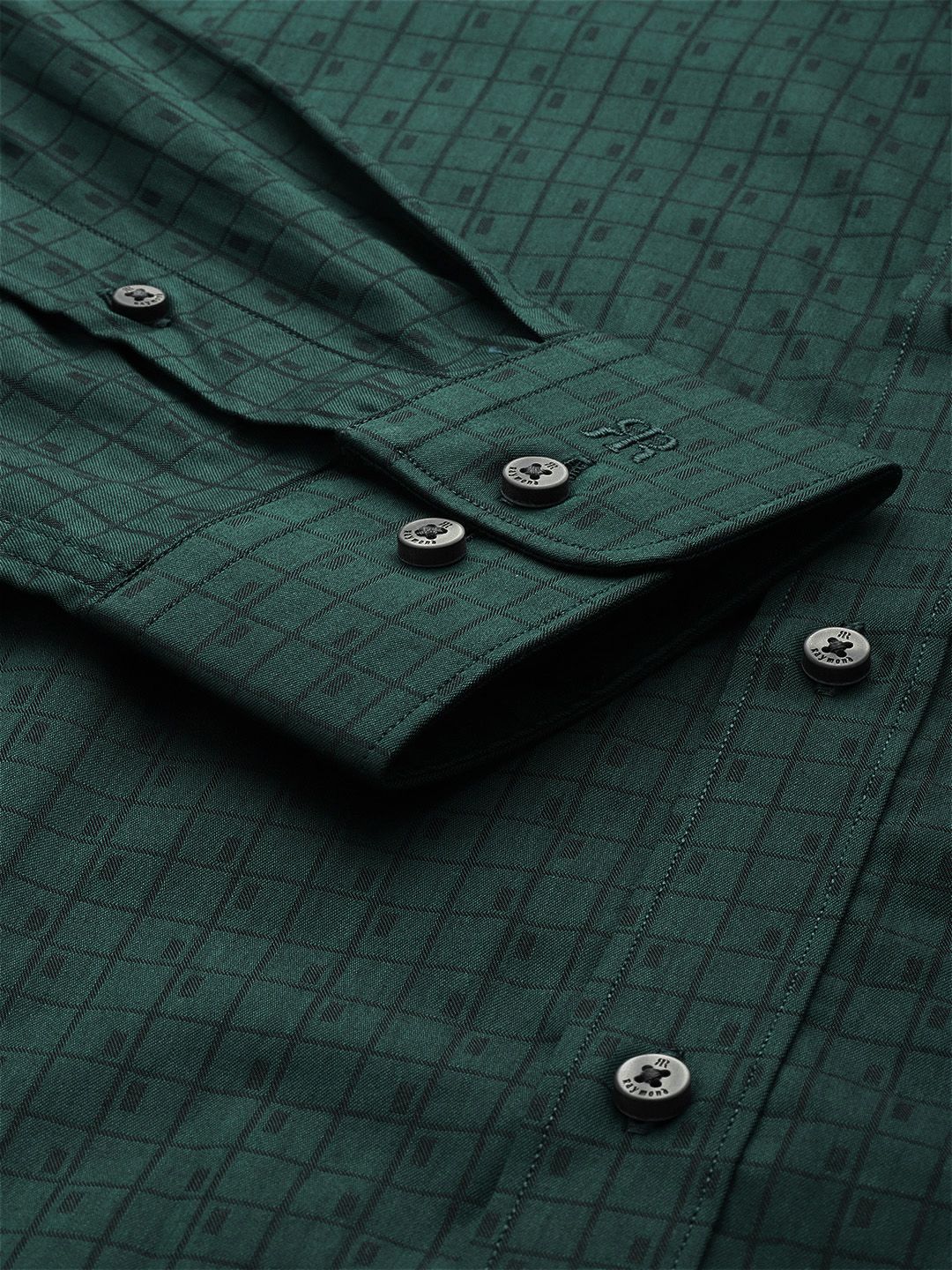 Raymond Gingham Checked Slim Fit Opaque Pure Cotton Formal Shirt