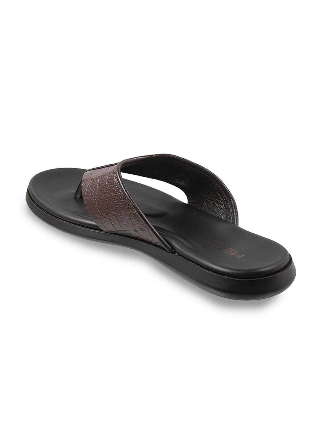 Metro Men Textured Leather Comfort Sandals