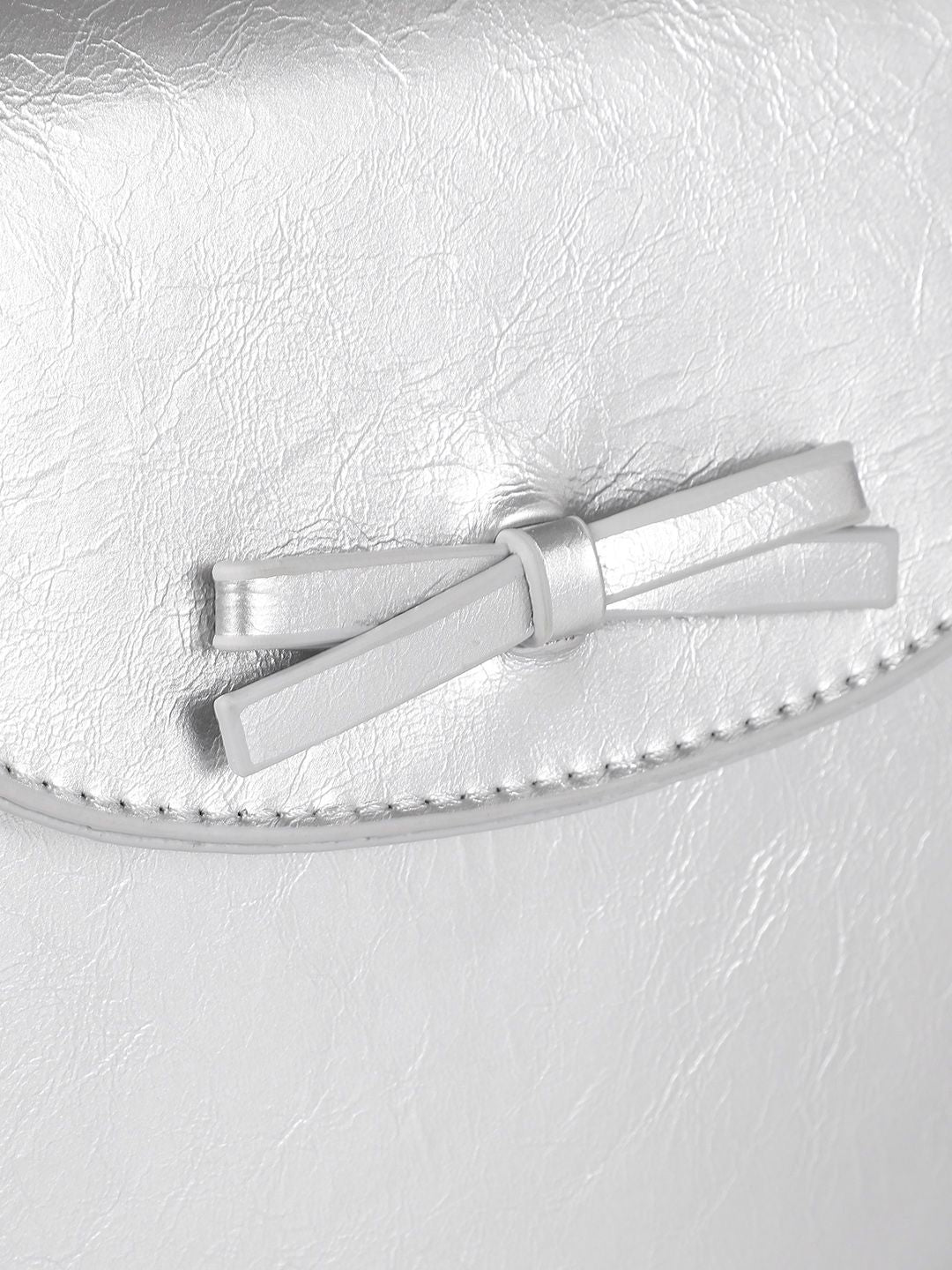 DressBerry Textured Structured Sling Bag with Bow Detail