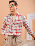 The Indian Garage Co Slim Fit Tartan Checked Pure Cotton Casual Shirt