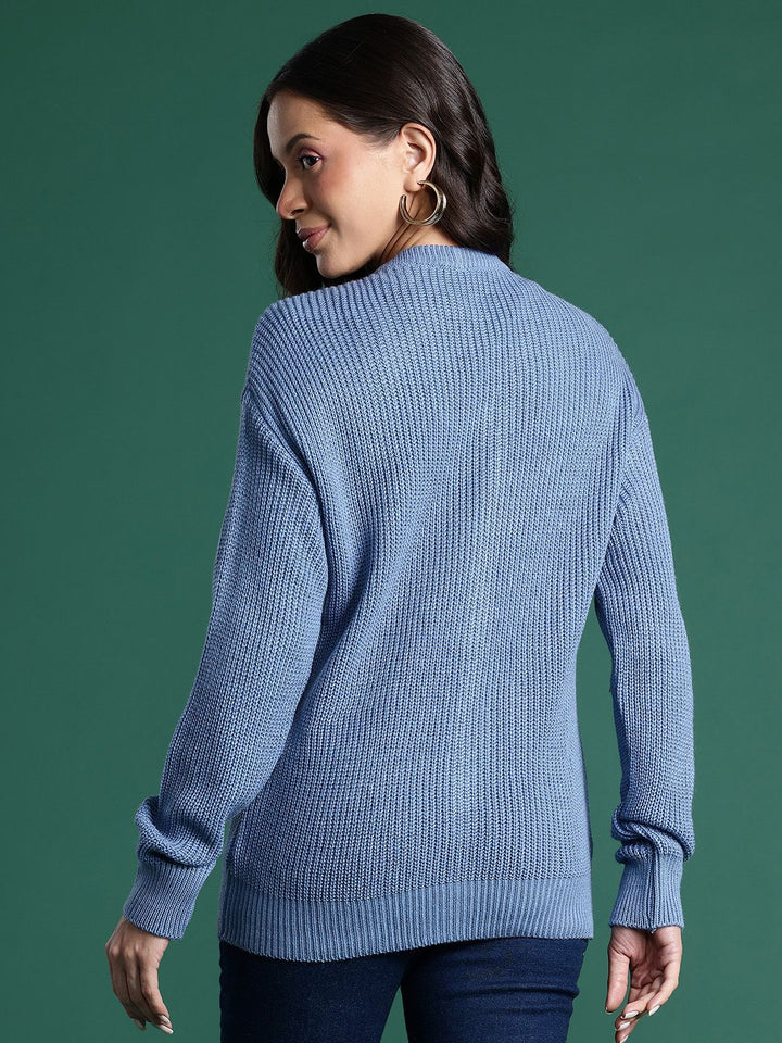 DressBerry Pure Acrylic Ribbed Cardigan